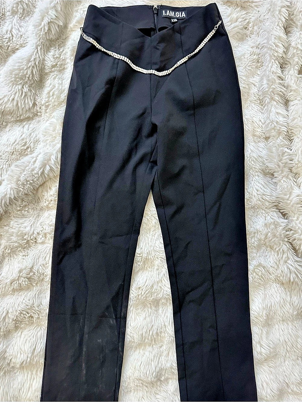 I.AM.GIA Chain Trim Skinny Pants Black XS Like New